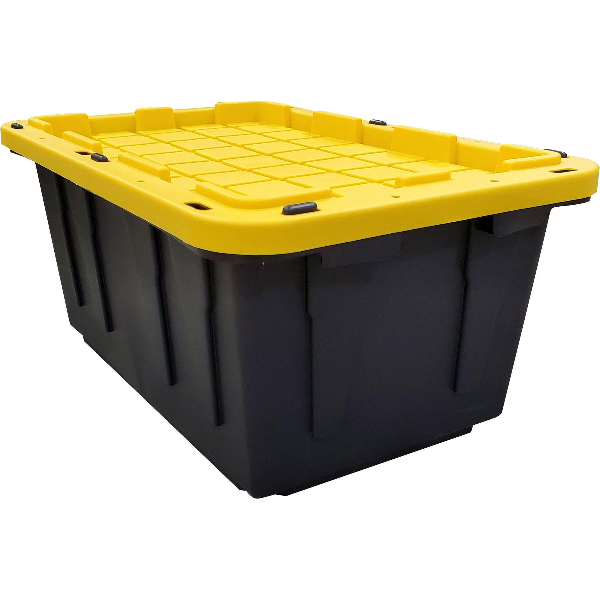 Tough Box Storage Tote - 17-Gallon, 27in.L x 18in.W x 12.5in.H, Heavy-Duty, Stackable, Model# 17GLATBKY